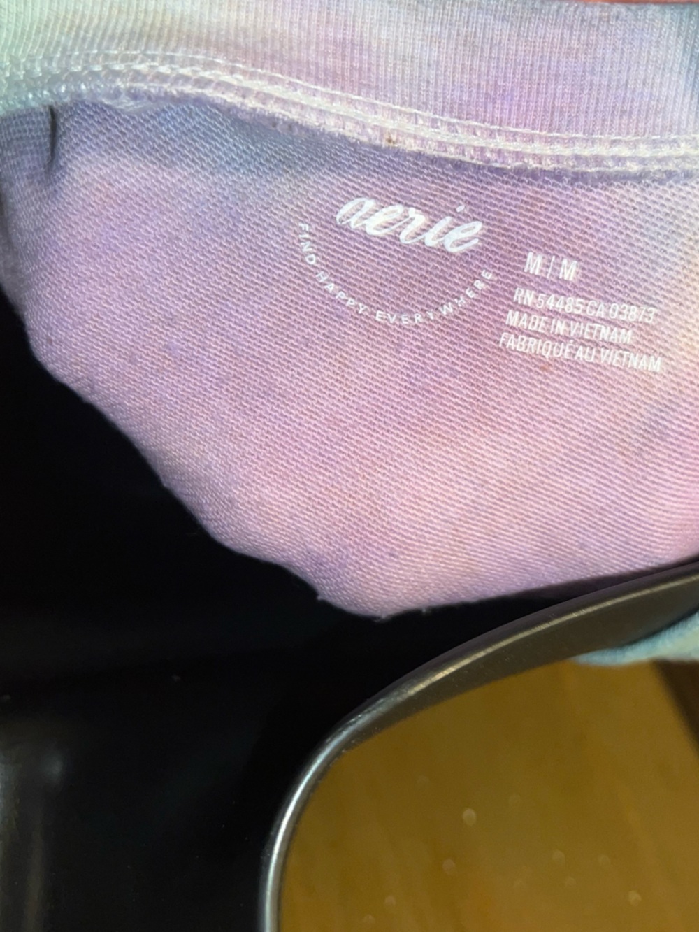 Aerie Pastel Custom Blue Purple Pink Tie Dye Knot Crop Short Sleeve Top Size M - Picture 8 of 9